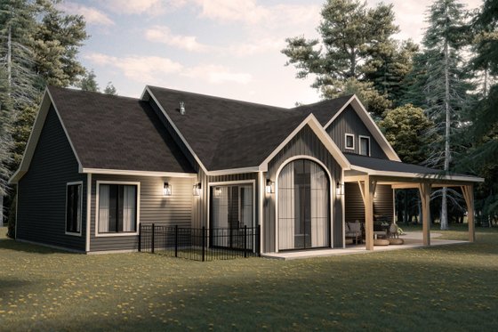 Exterior - Rear Elevation for European House Plan #23-2777 - 3 bed, 2.5 bath