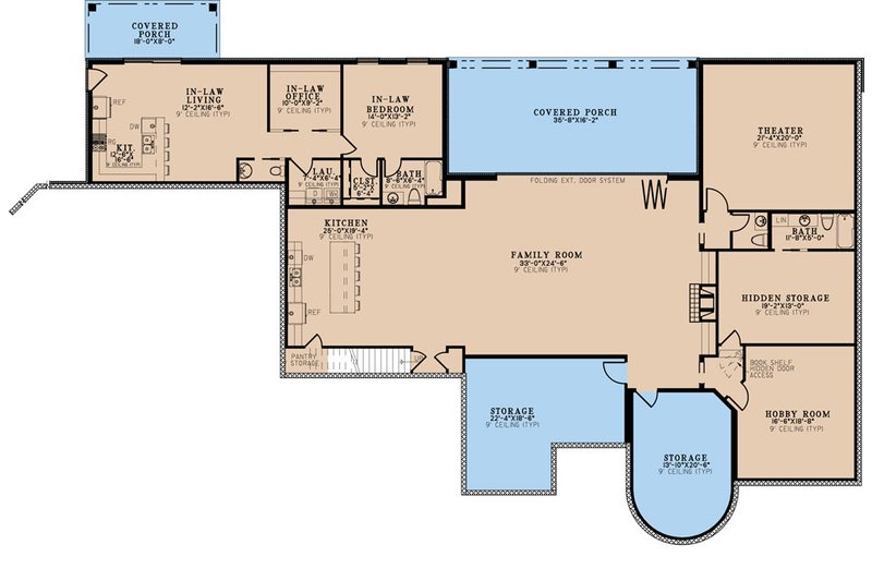 Architectural House Design - Floor Plan - Lower Floor for European House Plan #923-298 - 6 bed, 7.5 bath