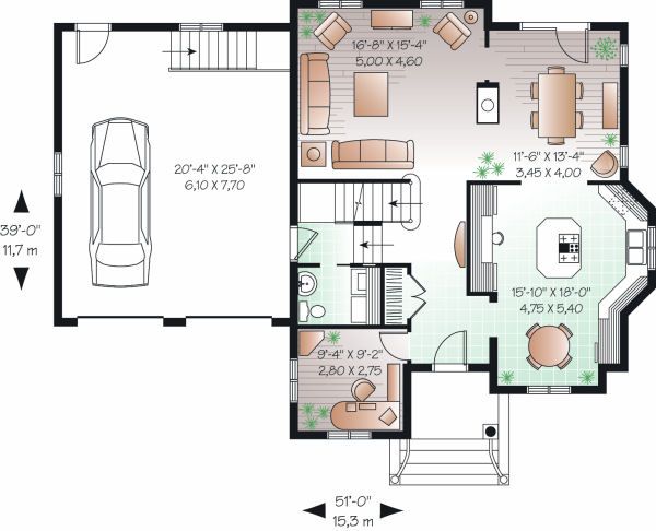 Dream House Plan - Traditional Floor Plan - Main Floor Plan #23-809