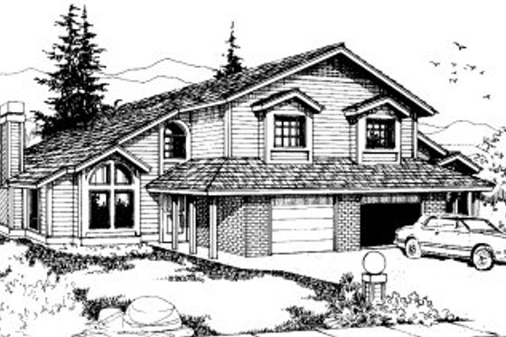 Exterior - Front Elevation for Traditional House Plan #303-254 - 2 bed, 2 bath