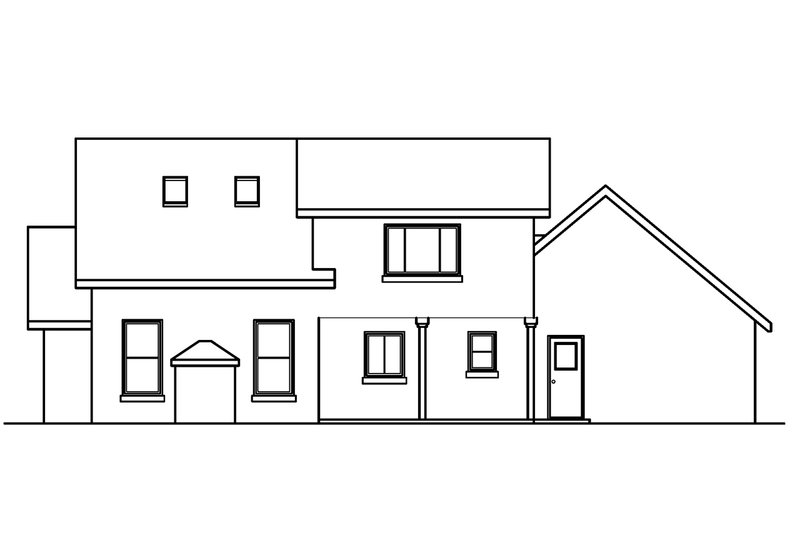 Home Plan - Exterior - Rear Elevation for Traditional House Plan #124-354 - 3 bed, 2 bath