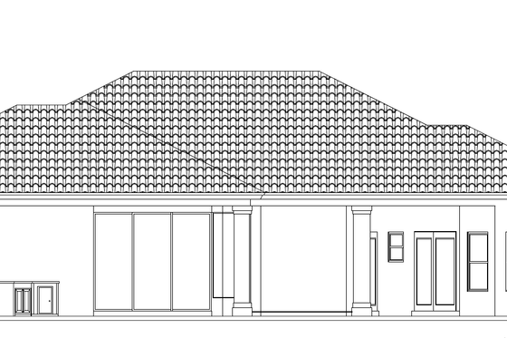 Exterior - Rear Elevation for Mediterranean House Plan #27-420 - 4 bed, 5 bath