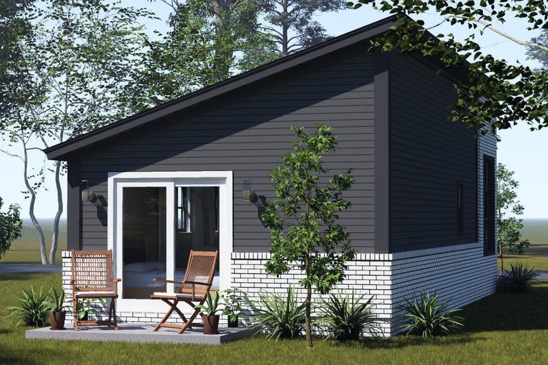 Dream House Plan - Exterior - Rear Elevation for Modern House Plan #513-2435 - 1 bed, 1 bath
