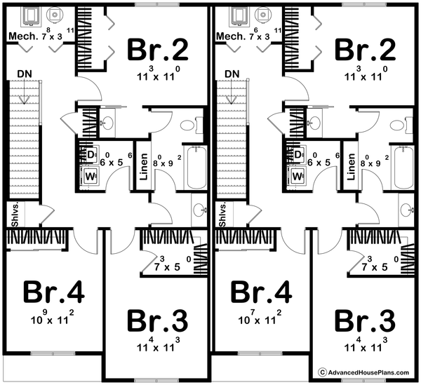 House Plan Design - Farmhouse Floor Plan - Upper Floor Plan #455-707