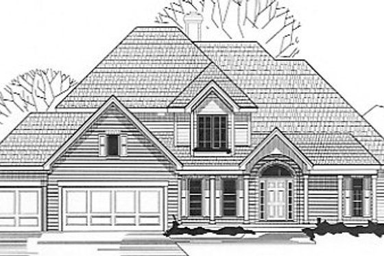 Exterior - Front Elevation for Traditional House Plan #67-431 - 4 bed, 3.5 bath