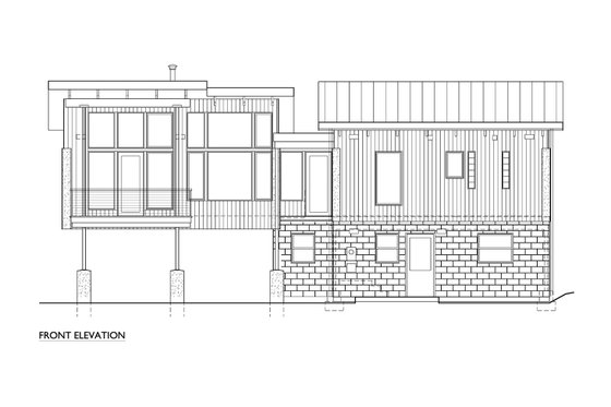 Exterior - Front Elevation 3 for Modern House Plan #890-6 - 2 bed, 2.5 bath