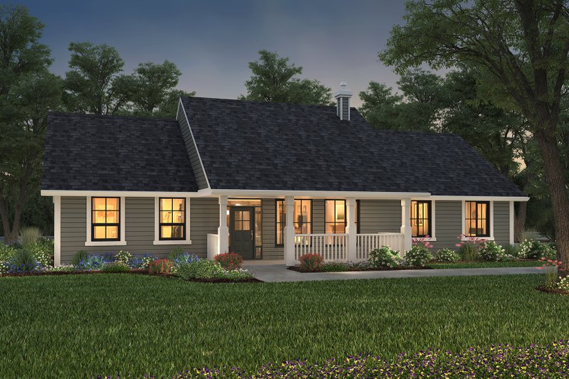 Home Plan - Exterior - Front Elevation 5 for Ranch House Plan #427-6 - 3 bed, 2 bath