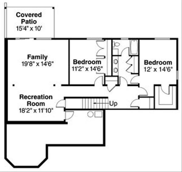 Floor Plan - Lower Floor Plan #124-756