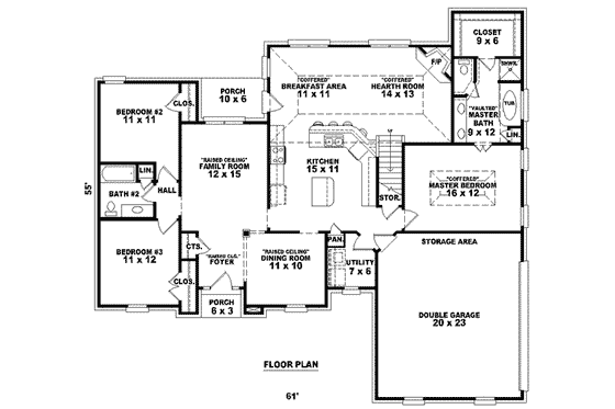 Floor Plan - Main Floor for European House Plan #81-947 - 3 bed, 2 bath