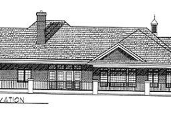 Exterior - Rear Elevation for European House Plan #70-406 - 2 bed, 2 bath