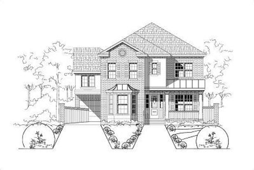 Exterior - Front Elevation 2 for European House Plan #411-600 - 4 bed, 4.5 bath