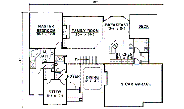 European Floor Plan - Main Floor Plan #67-253