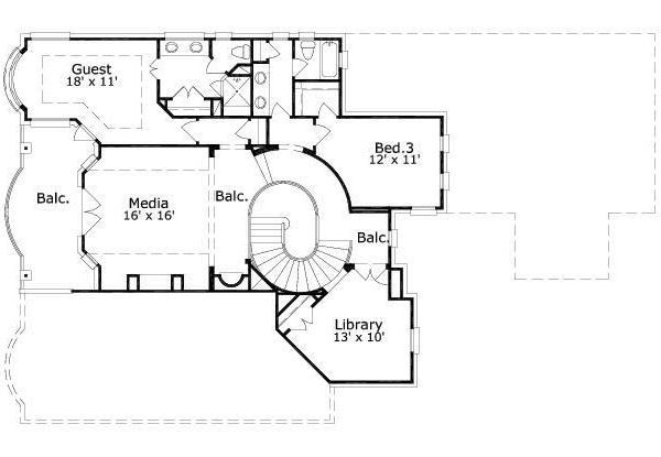 European Floor Plan - Upper Floor Plan #411-886