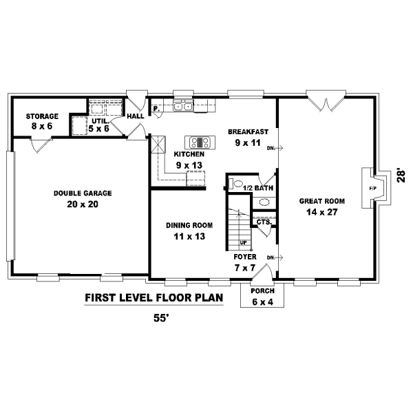 Colonial Floor Plan - Main Floor Plan #81-13848