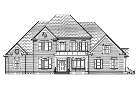 Exterior - Front Elevation 3 for Traditional House Plan #1054-23 - 5 bed, 4.5 bath