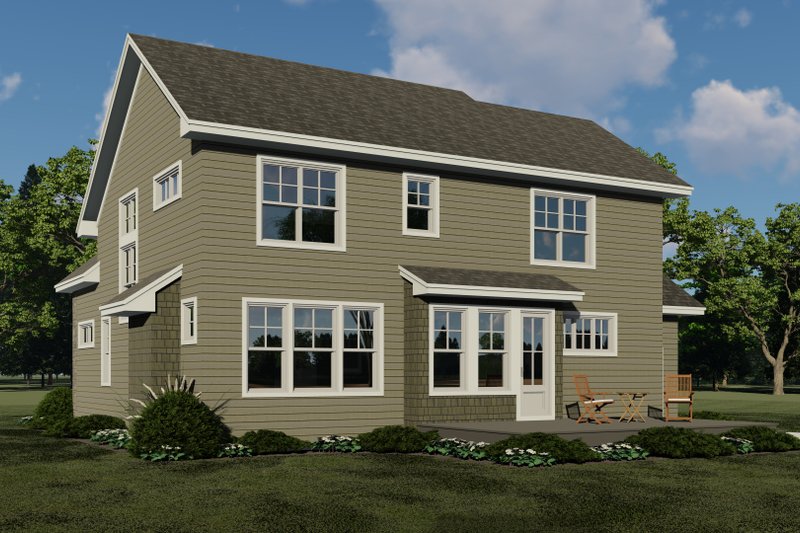 House Blueprint - Exterior - Rear Elevation 2 for Traditional House Plan #51-1201 - 3 bed, 2.5 bath