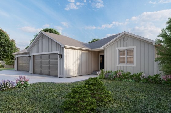 Exterior - Front Elevation 3 for Ranch House Plan #1060-311 - 6 bed, 4 bath
