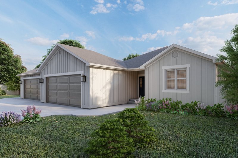 House Plan Design - Exterior - Front Elevation 3 for Ranch House Plan #1060-311 - 6 bed, 4 bath
