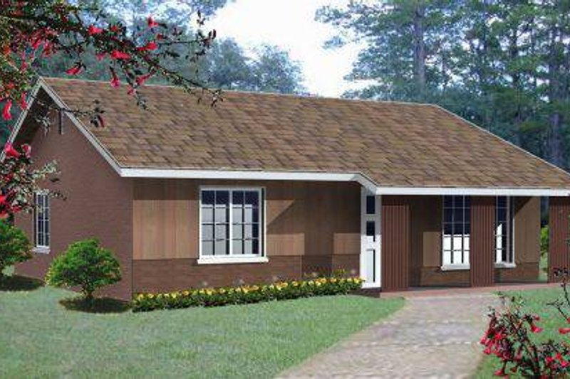 House Blueprint - Ranch Exterior - Front Elevation Plan #1-109