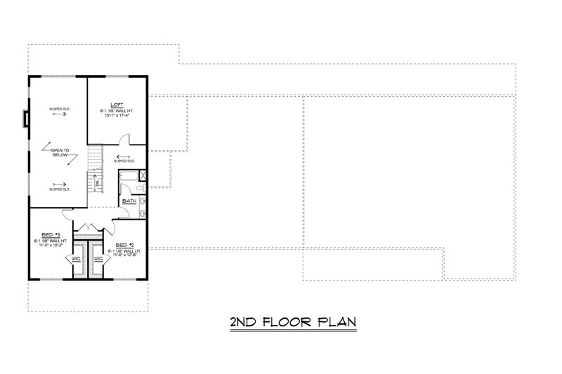 House Blueprint - Floor Plan - Upper Floor for Barndominium House Plan #1064-452 - 6 bed, 4.5 bath