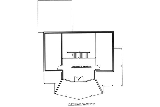 Floor Plan - Lower Floor for Bungalow House Plan #117-546 - 3 bed, 2.5 bath