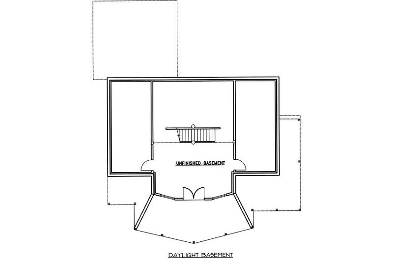 House Blueprint - Floor Plan - Lower Floor for Bungalow House Plan #117-546 - 3 bed, 2.5 bath