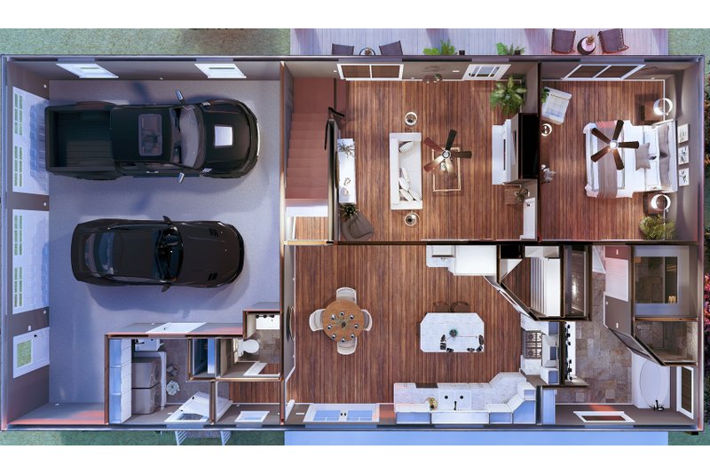 Architectural House Design - Floor Plan - Main Floor 2 for Bungalow House Plan #44-197 - 3 bed, 2.5 bath