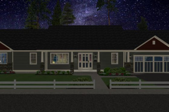 Exterior - Other Elevation for Ranch House Plan #126-163 - 2 bed, 3 bath