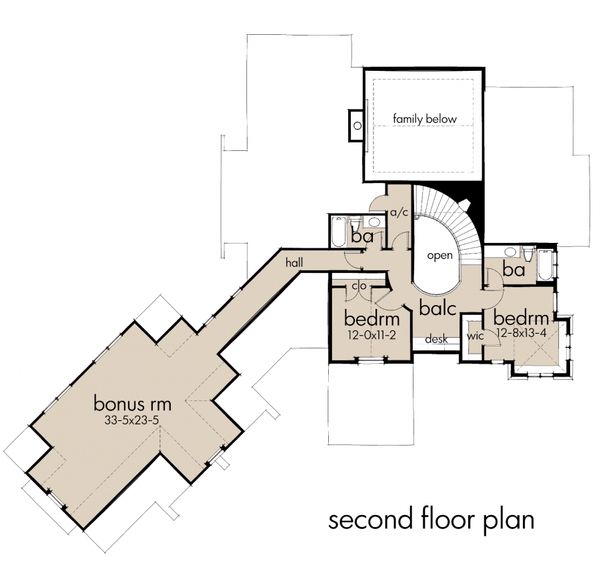 Craftsman Floor Plan - Upper Floor Plan #120-178