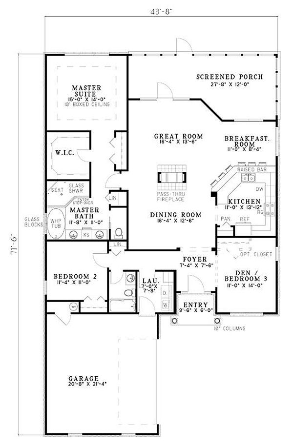 House Plan Design - Traditional Floor Plan - Main Floor Plan #17-2275