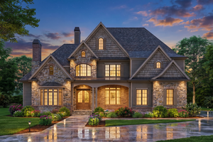 Exterior - Front Elevation for Traditional House Plan #54-702 - 4 bed, 4 bath