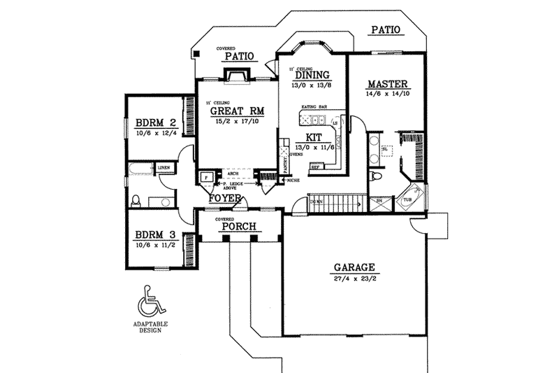 Home Plan - Floor Plan - Other Floor for European House Plan #92-101 - 3 bed, 2 bath