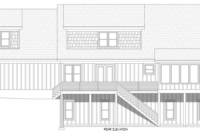 Architectural House Design - Exterior - Rear Elevation 2 for Country House Plan #932-1387 - 4 bed, 3.5 bath