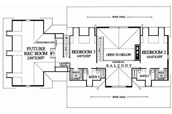 Upper Level Floor Plan - 3300 square foot Country home