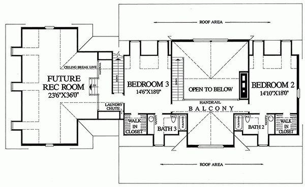 Upper Level Floor Plan - 3300 square foot Country home