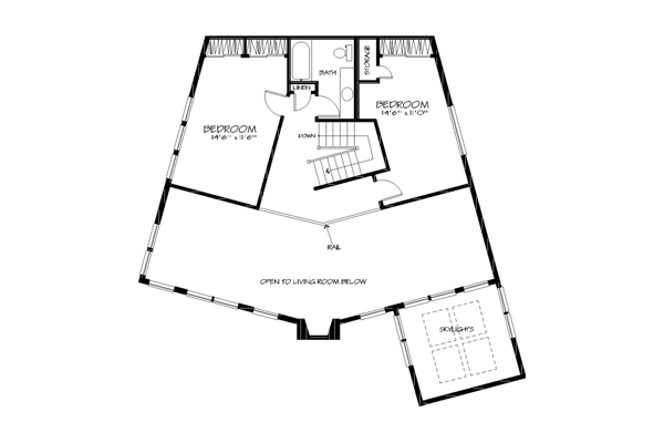 Contemporary Floor Plan - Upper Floor Plan #320-142