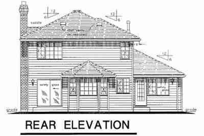 Home Plan - Exterior - Rear Elevation for Traditional House Plan #18-9080 - 3 bed, 2.5 bath