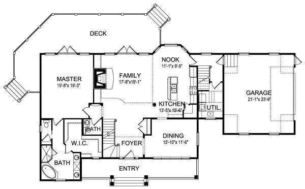 House Blueprint - Craftsman Floor Plan - Main Floor Plan #417-276