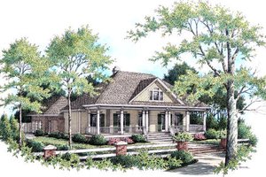 Southern Exterior - Front Elevation Plan #45-343
