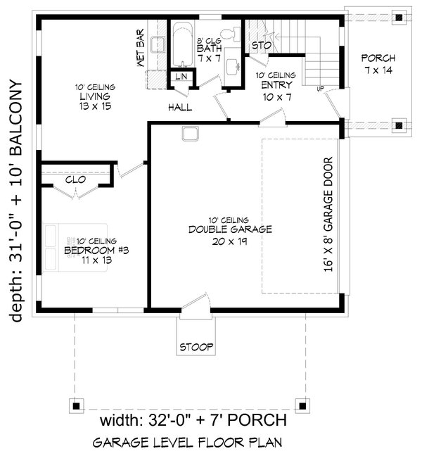 Modern Floor Plan - Main Floor Plan #932-575