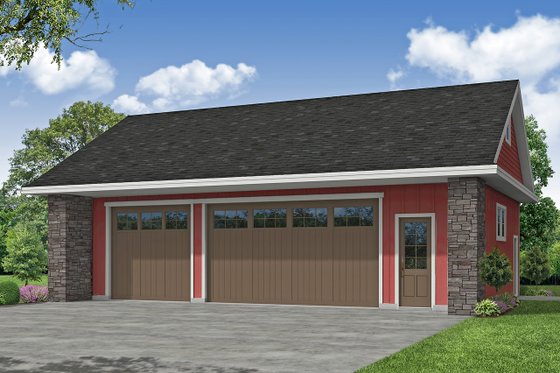 Exterior - Front Elevation 3 for Traditional House Plan #124-1225, 0.5 bath