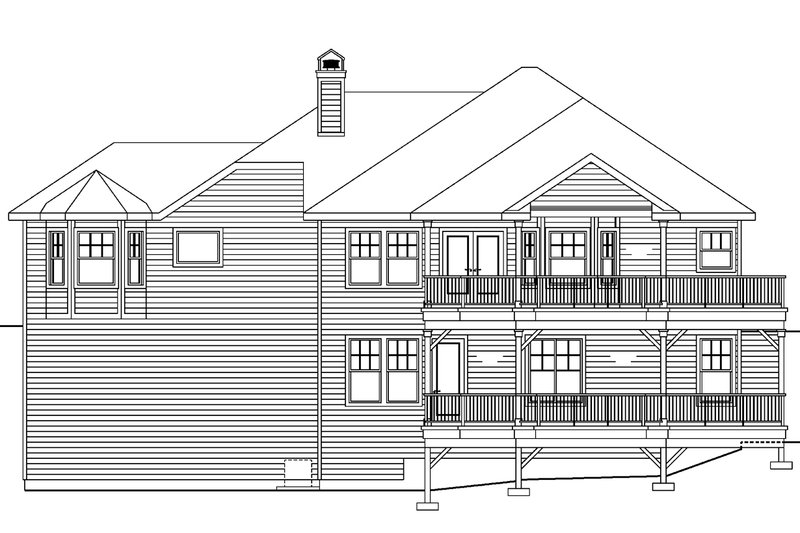 Home Plan - Exterior - Rear Elevation for Traditional House Plan #124-671 - 3 bed, 2.5 bath