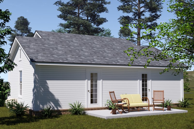 Architectural House Design - Exterior - Rear Elevation for Cottage House Plan #513-2414 - 2 bed, 2 bath