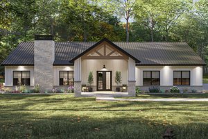 Barndominium Exterior - Front Elevation Plan #455-505