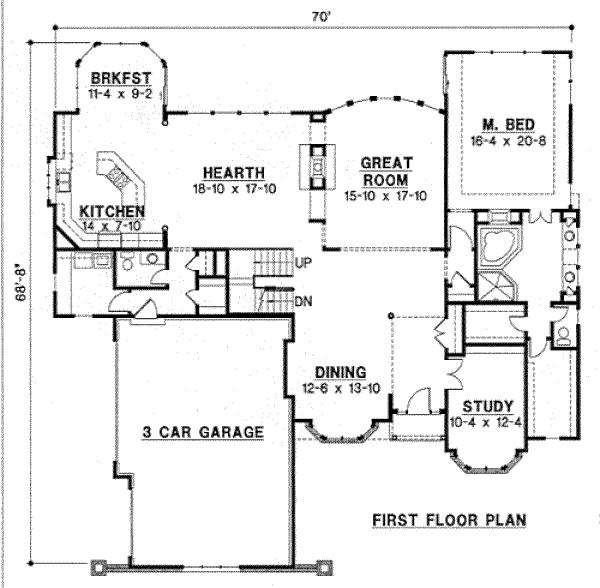 Traditional Floor Plan - Main Floor Plan #67-753