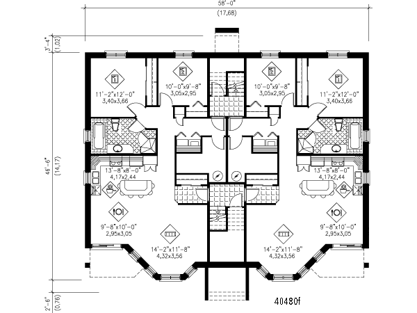 European Floor Plan - Lower Floor Plan #25-4189