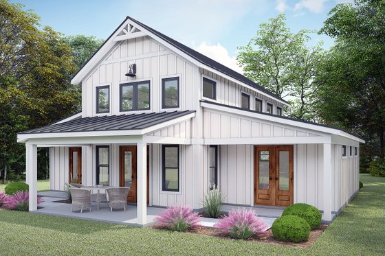 Exterior - Rear Elevation for Barndominium House Plan #932-1130 - 2 bed, 2.5 bath