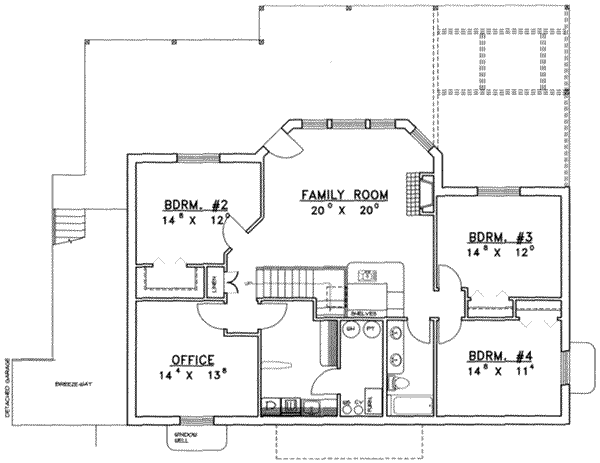 Dream House Plan - Modern Floor Plan - Lower Floor Plan #117-180