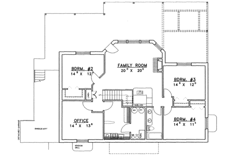 Dream House Plan - Floor Plan - Lower Floor for Modern House Plan #117-180 - 4 bed, 3 bath