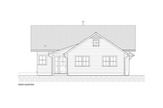 Exterior - Front Elevation 3 for Cottage House Plan #890-8 - 4 bed, 1.5 bath